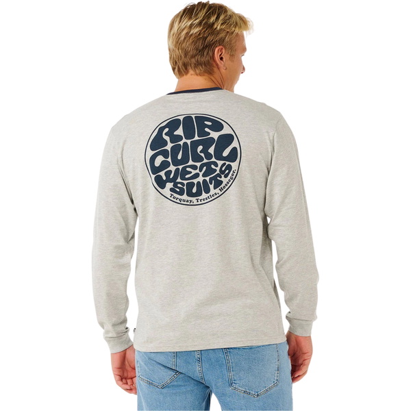 2026 Rip Curl Hombres Traje De Neopreno Icon Camiseta De Manga Larga 104MTE - Grey Marle